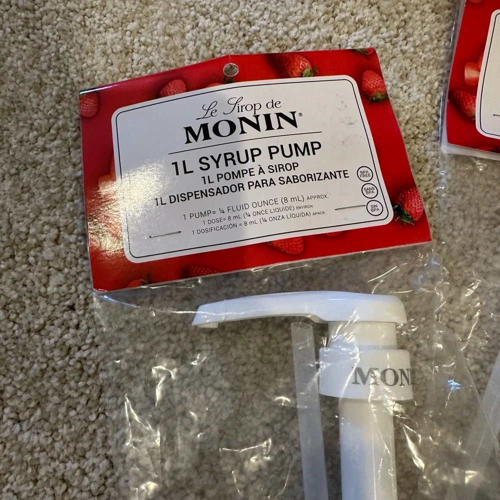 Monin 1L Syrup Pump Dispenser x 2